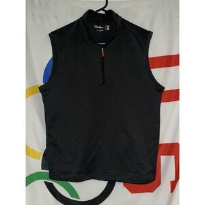 Walter Hagen Golf Vest Mens Small Black 1/4 Zip Performance Stretch